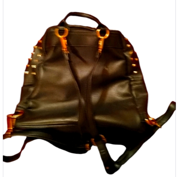 Bebe Black & Gold Stud Backpack Purse - Picture 5 of 6